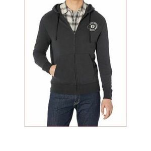 Frye sweater full zip hood graphic